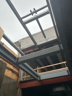 Steel ready for pan deck